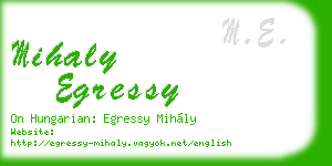 mihaly egressy business card